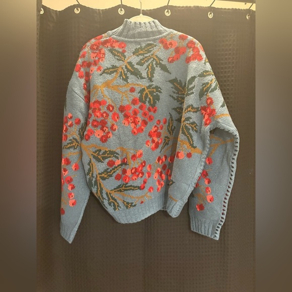 Anthropologie CECILIA PRADO Blossom Mock Neck Sweater In Blue XL NWT - Picture 5 of 8